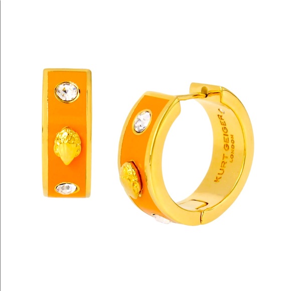 Kurt Adler Jewelry - KURT GEIGER LONDON Eagle Enamel Huggie Hoop Earrings